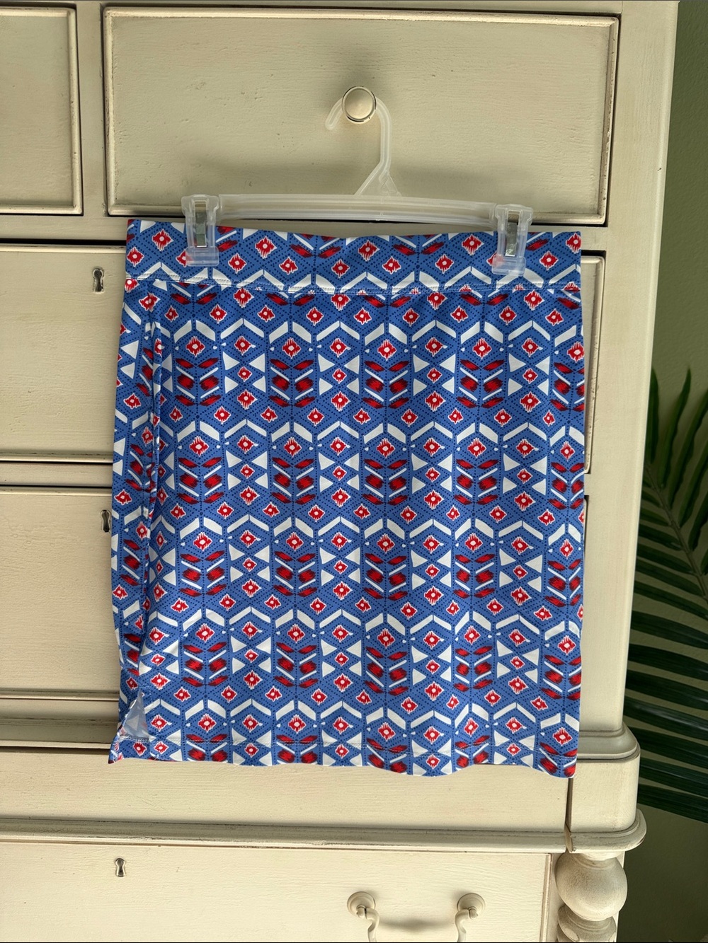 Persifor Blue Geometric Print Women's Skirt size M